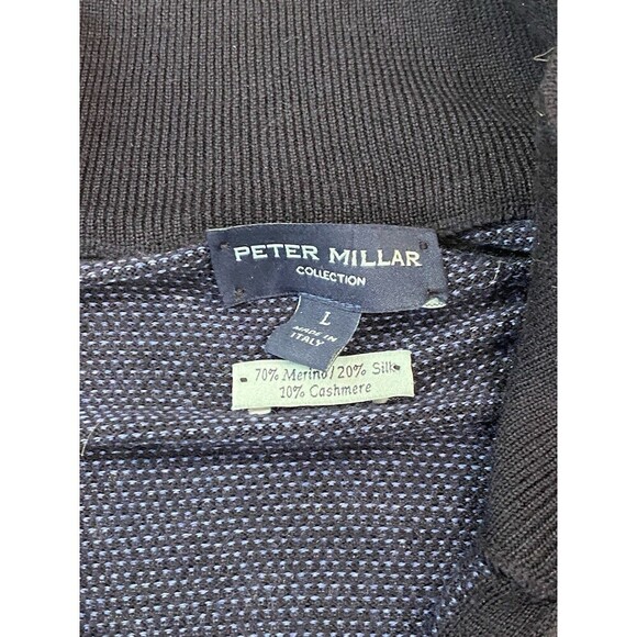 Peter Millar Collection Golf Sweater Mens L Wool Silk Cashmere 1/4 Zip Pullover - Picture 4 of 6